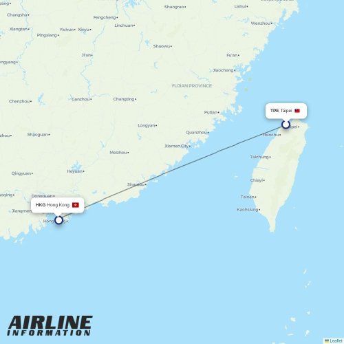 Greater Bay Airlines at TPE route map