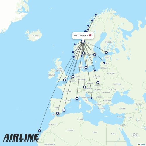 Norwegian at TRD route map