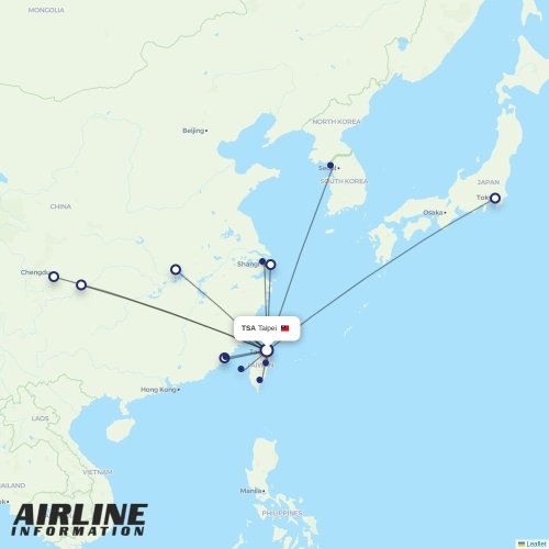 Mandarin Airlines at TSA route map