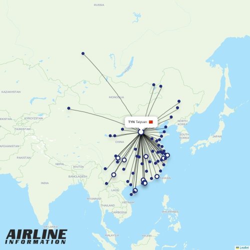 West Air (China) at TYN route map