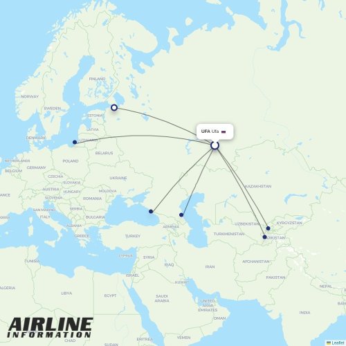 Nordwind Airlines at UFA route map