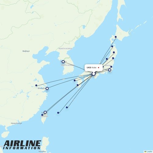 Skymark Airlines at UKB route map