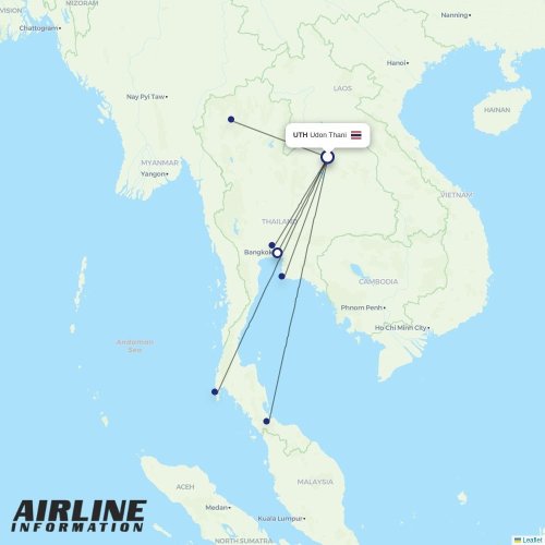 Vietjet Thailand at UTH route map