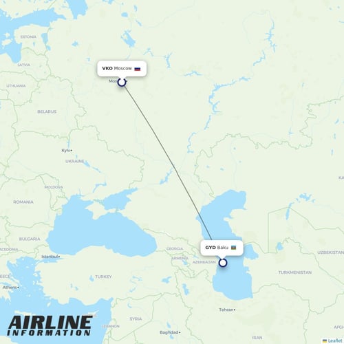 AZAL at VKO route map
