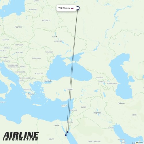 Nesma Airlines at VKO route map