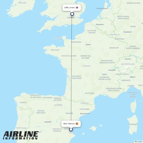 Wizz Air UK at VLC route map