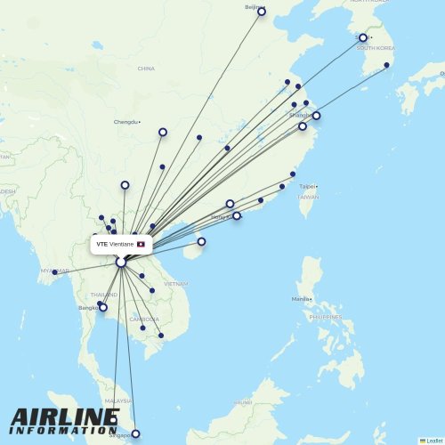 Lao Airlines at VTE route map