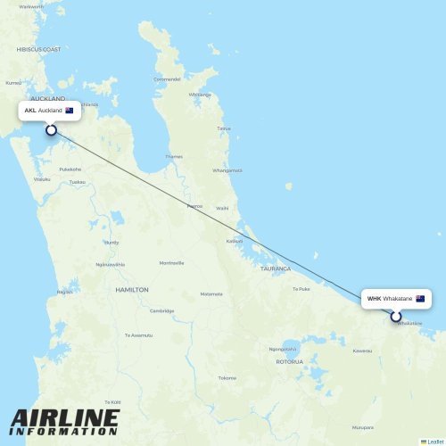 Air Chathams at WHK route map