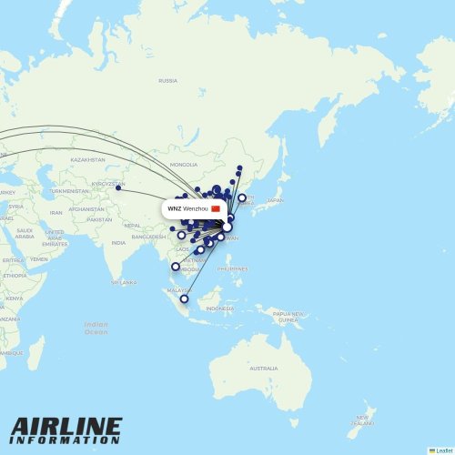 Shanghai Airlines at WNZ route map