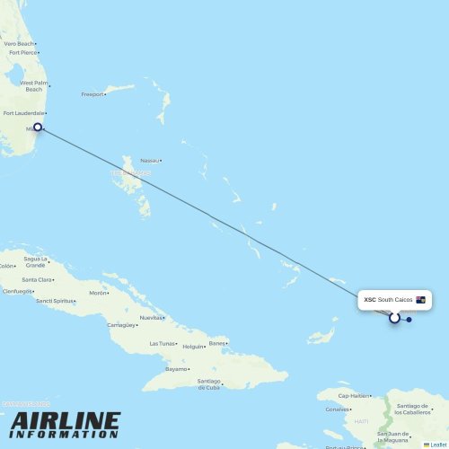 Caicos Express Airways at XSC route map