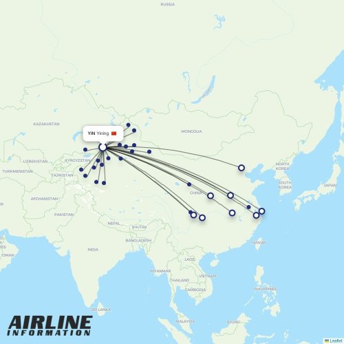 Gestair at YIN route map
