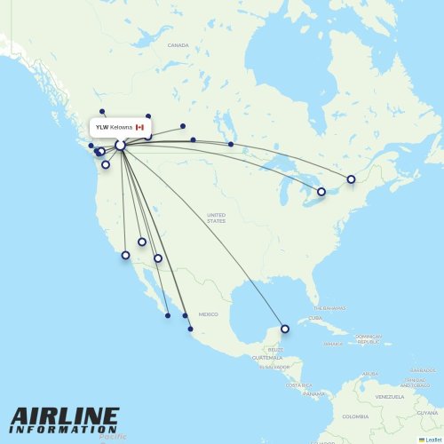 Air North at YLW route map
