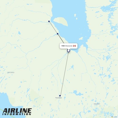 Air Creebec at YMO route map