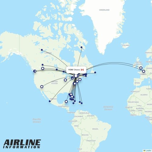 Porter at YOW route map