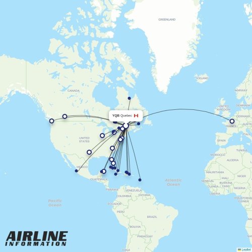 Jet Aviation at YQB route map