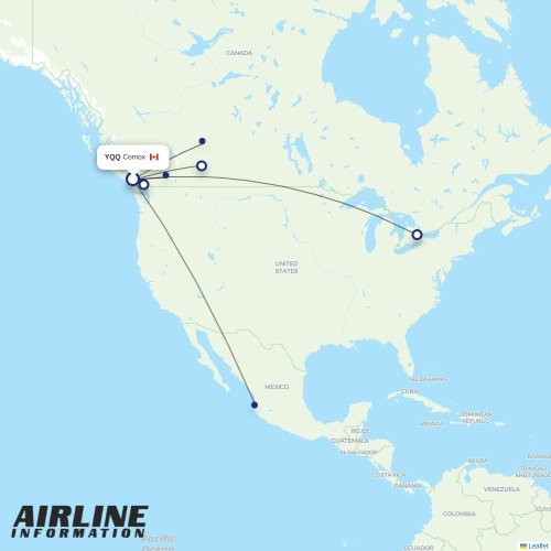 Pacific Coastal Airlines at YQQ route map