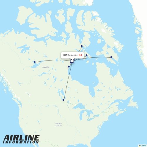 Calm Air International at YRT route map