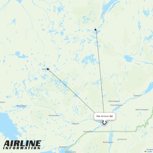 Air Creebec at YUL route map