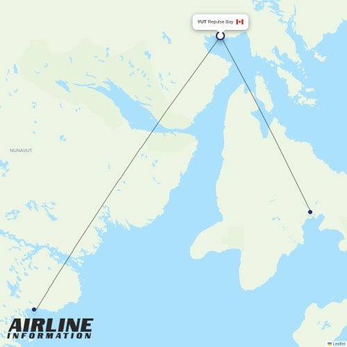 Calm Air International at YUT route map