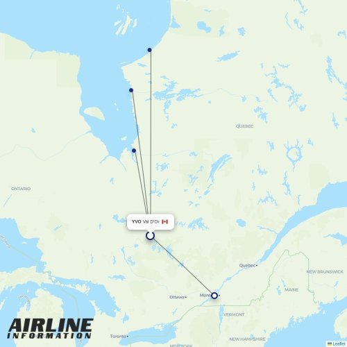Air Creebec at YVO route map
