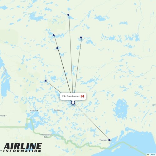 Bearskin Airlines at YXL route map