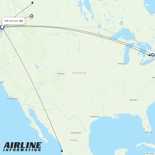 Flair at YXX route map