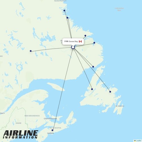 PAL Airlines at YYR route map