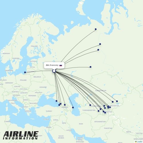 Somon Air at ZIA route map