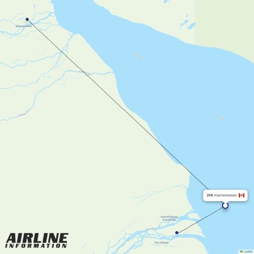 Air Creebec at ZKE route map