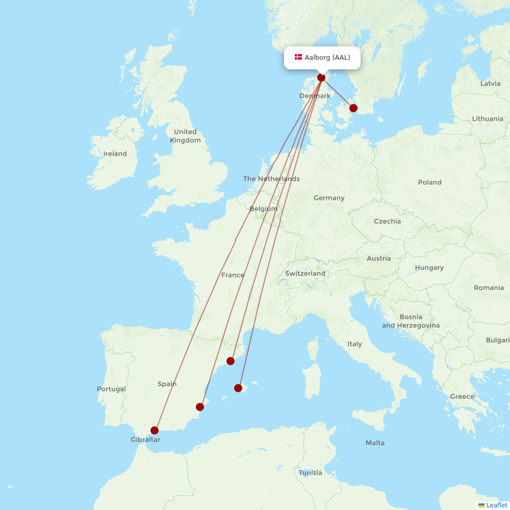 Norwegian Air Intl at AAL route map