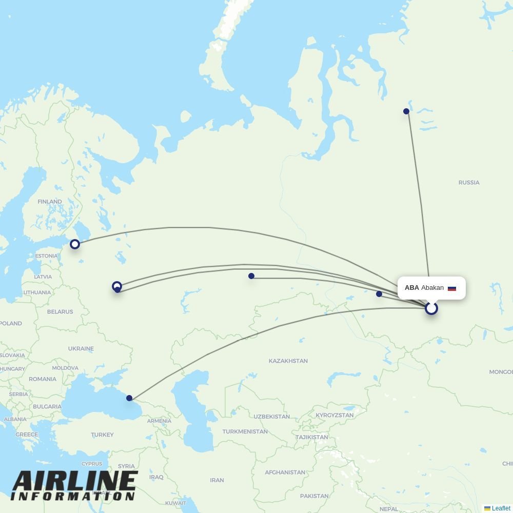 S7 Airlines routes from ABA