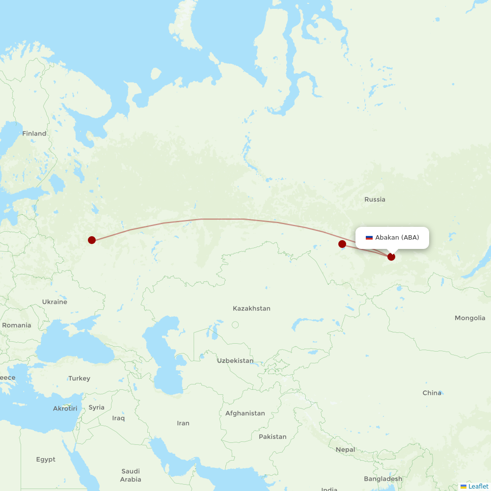 S7 Airlines at ABA route map