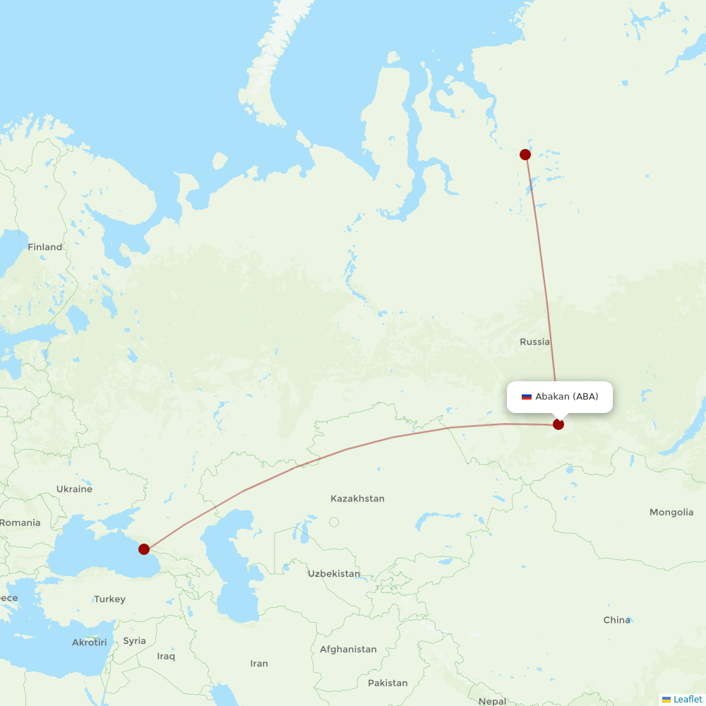 NordStar Airlines at ABA route map