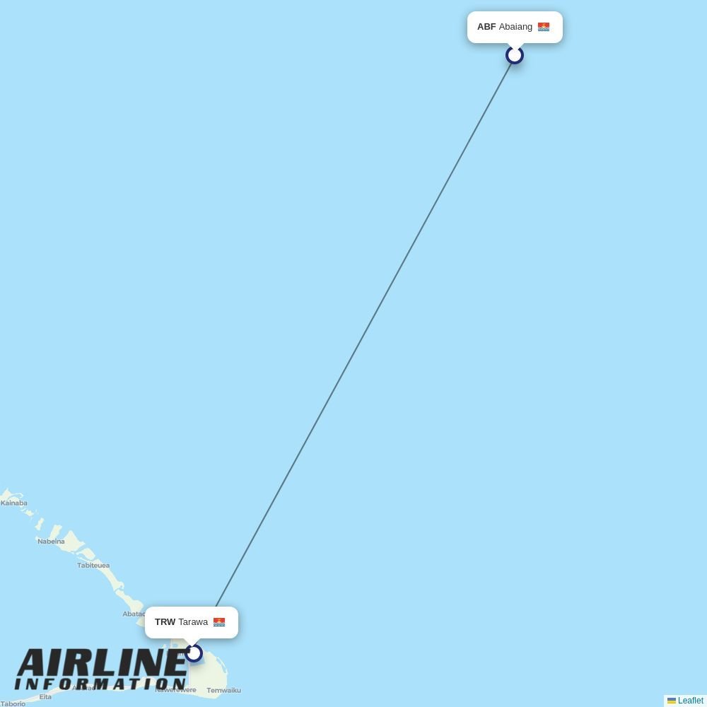 Air Kiribati routes from ABF
