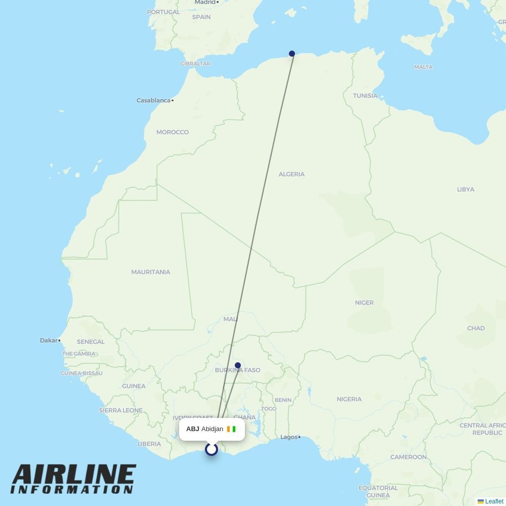 Air Algerie routes from ABJ
