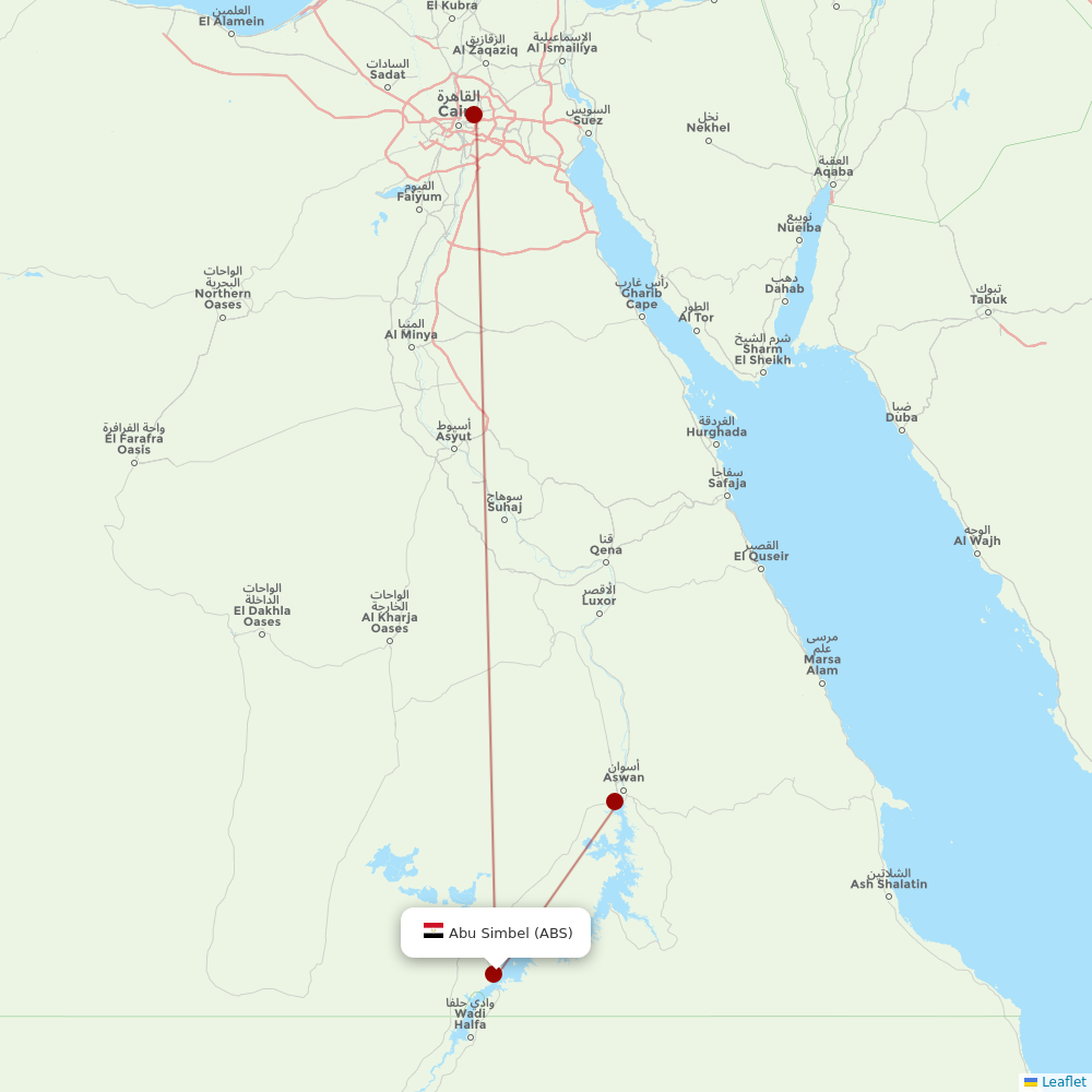 Air Cairo at ABS route map