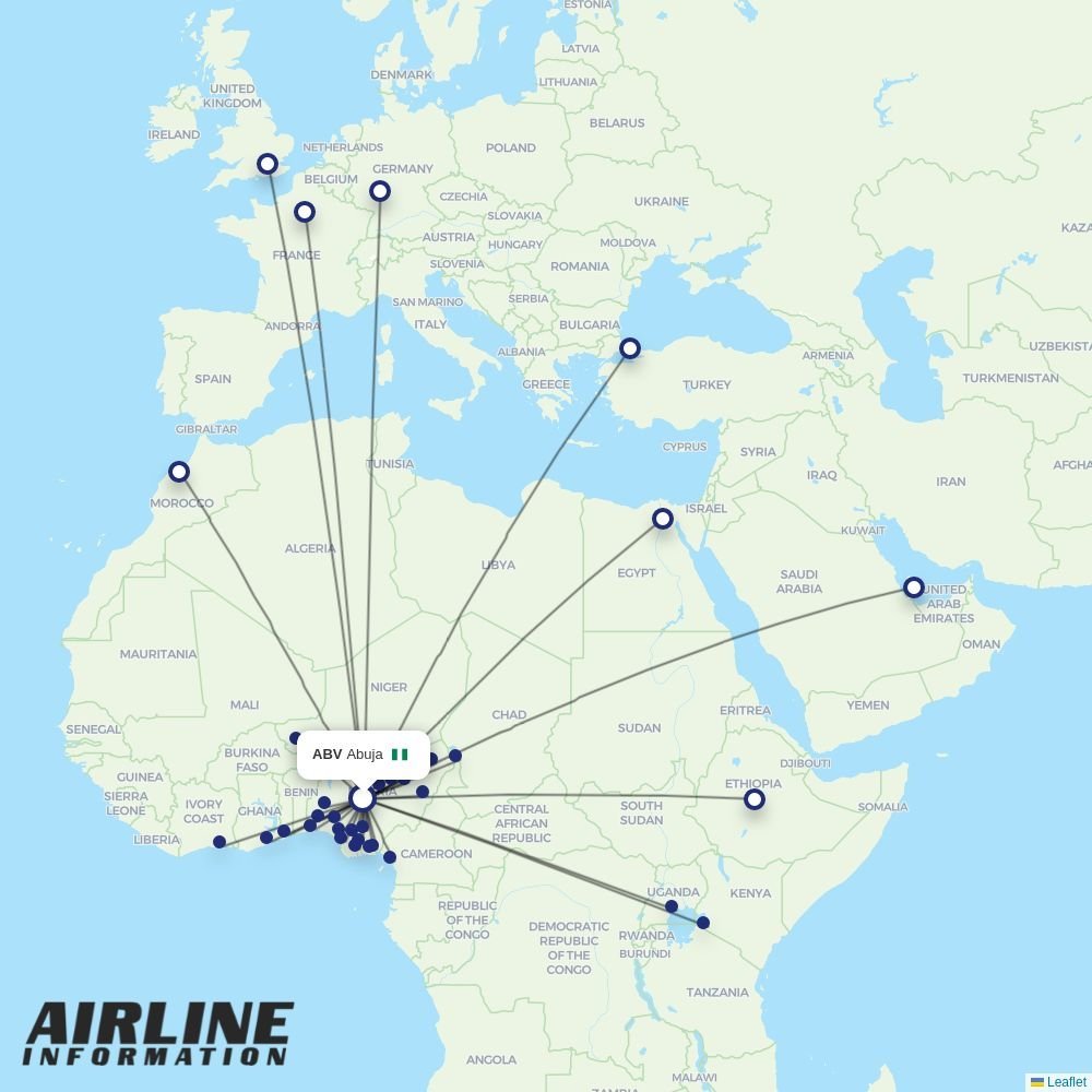 Air Algerie routes from ABV