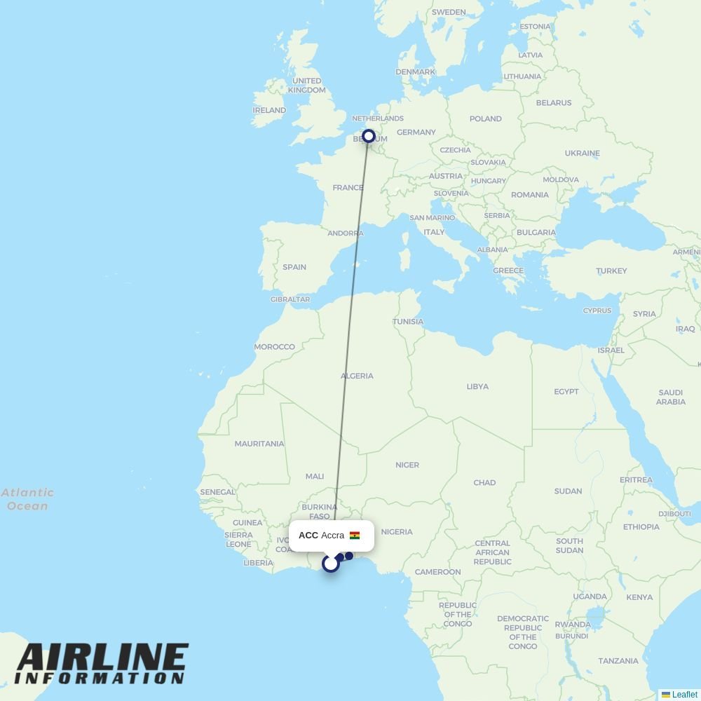 Brussels Airlines routes from ACC