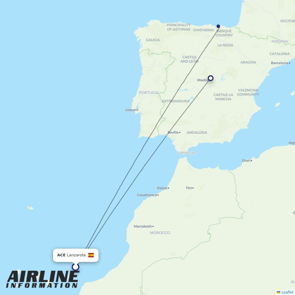 Air Europa routes from ACE
