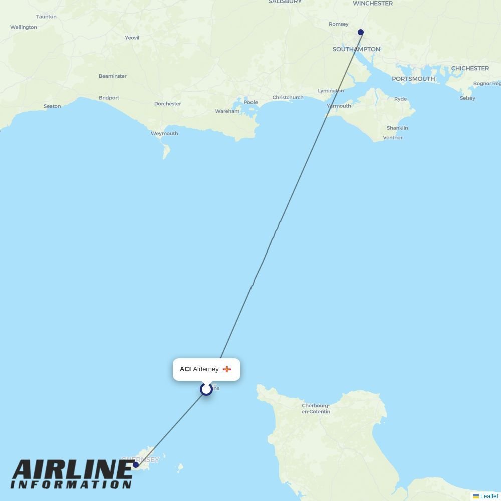 Aurigny routes from ACI