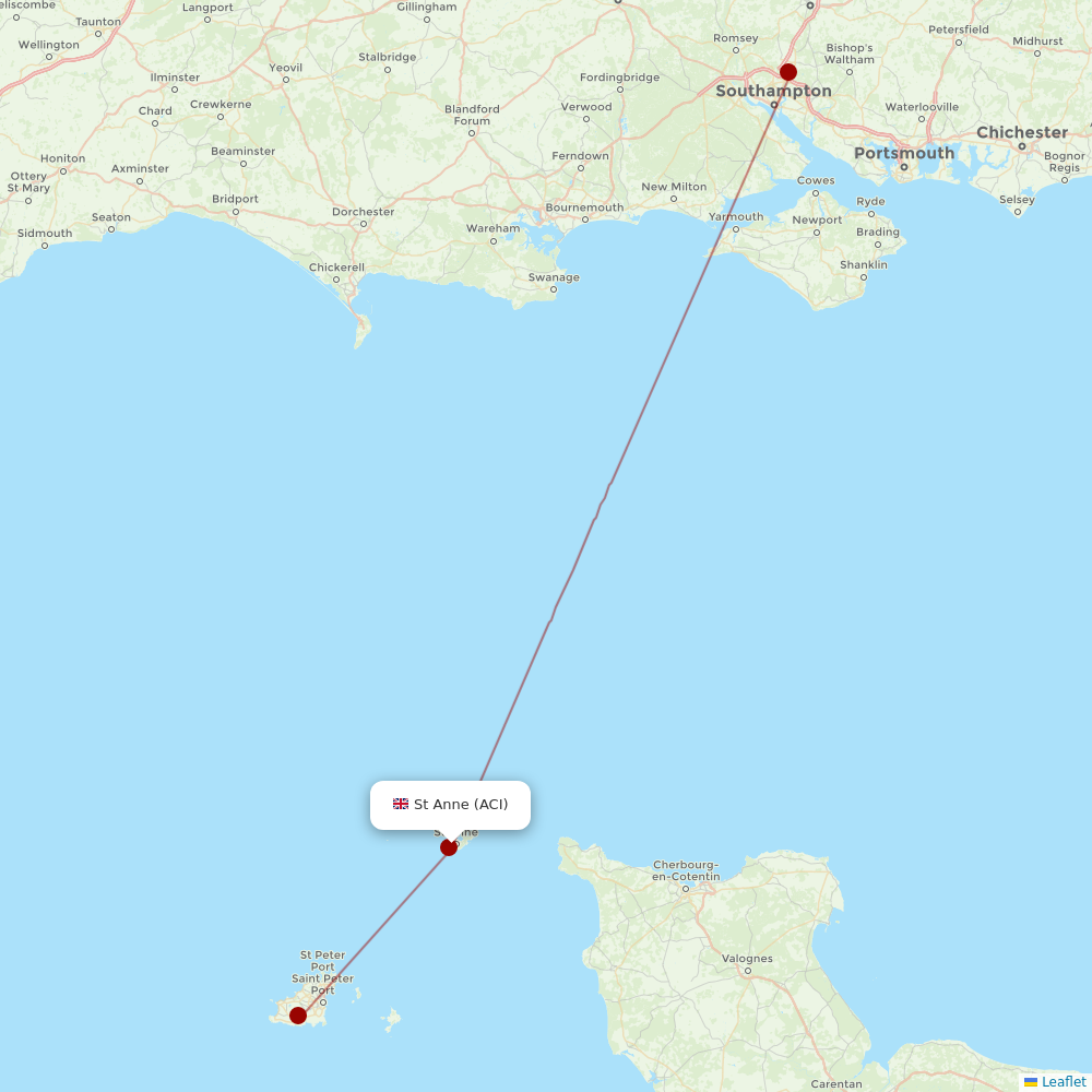 Aurigny at ACI route map