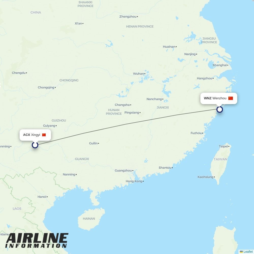 9 Air routes from ACX