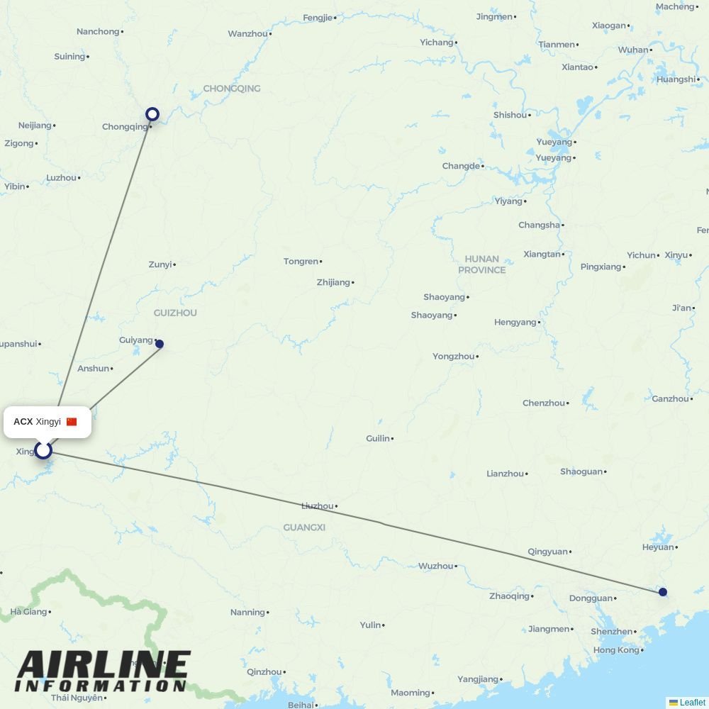 Gestair routes from ACX