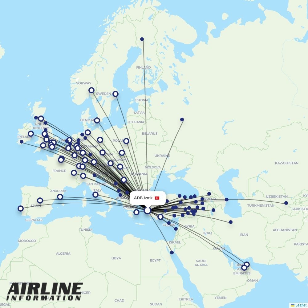 Aegean routes from ADB