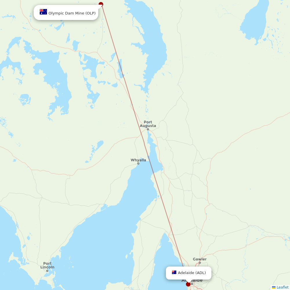 Alliance Airlines at ADL route map