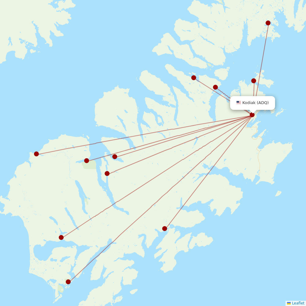 Island Air Service at ADQ route map