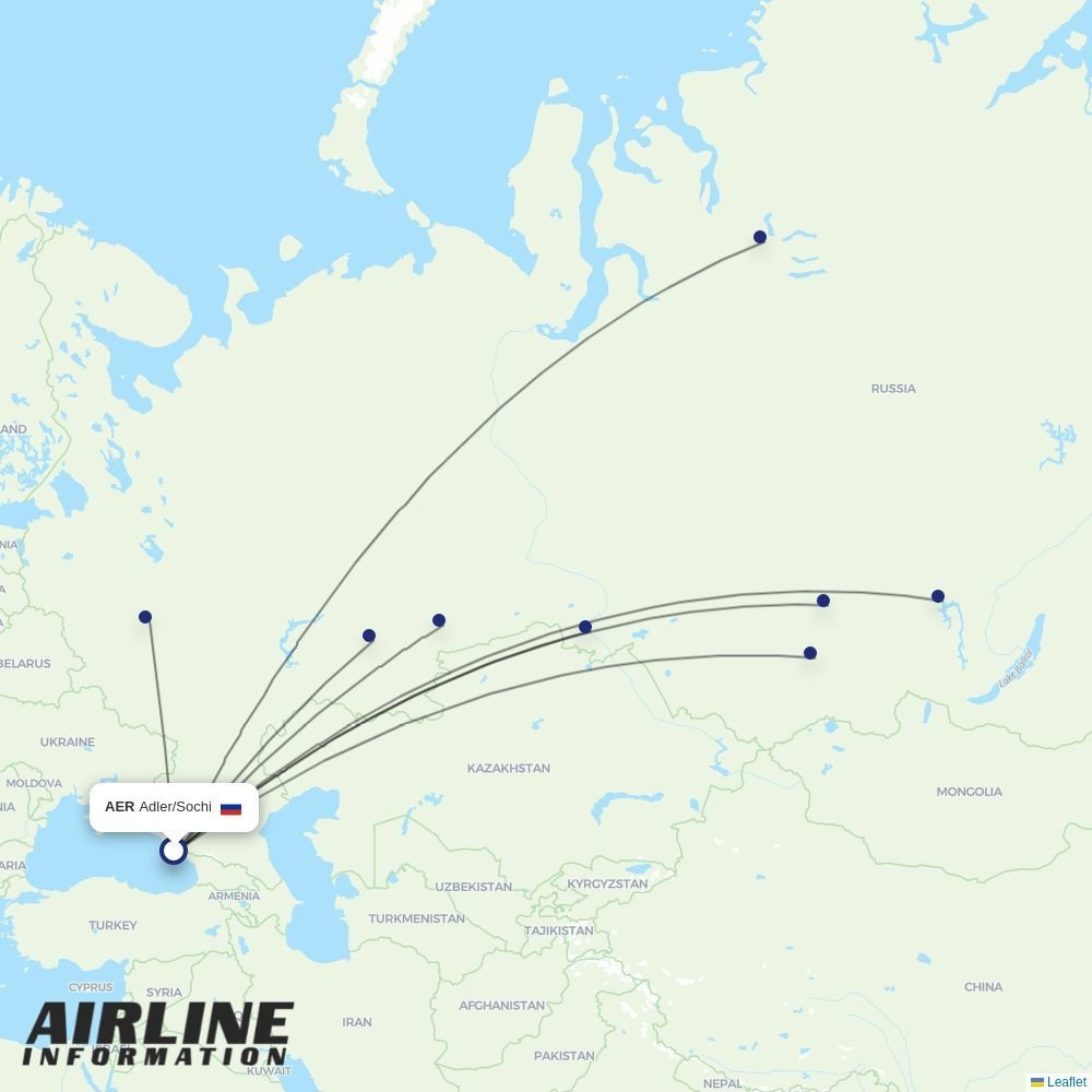 NordStar routes from AER