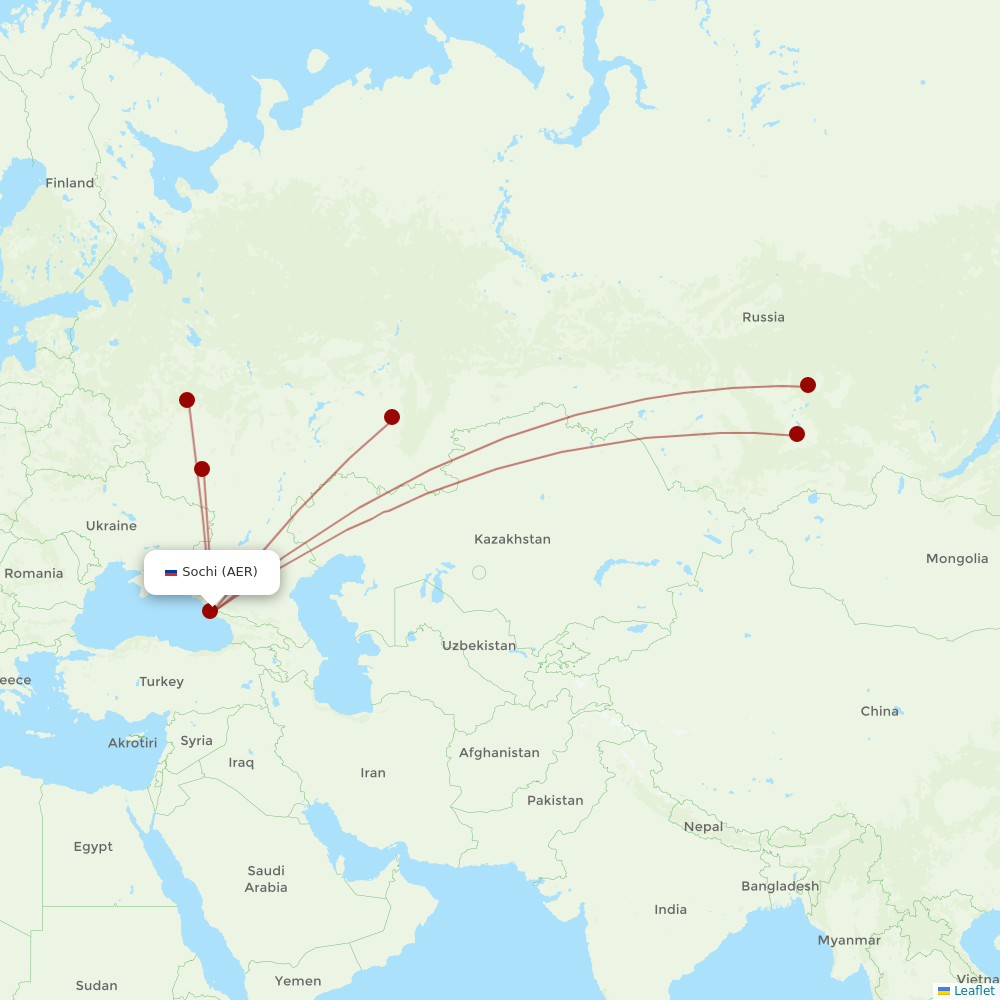 NordStar Airlines at AER route map
