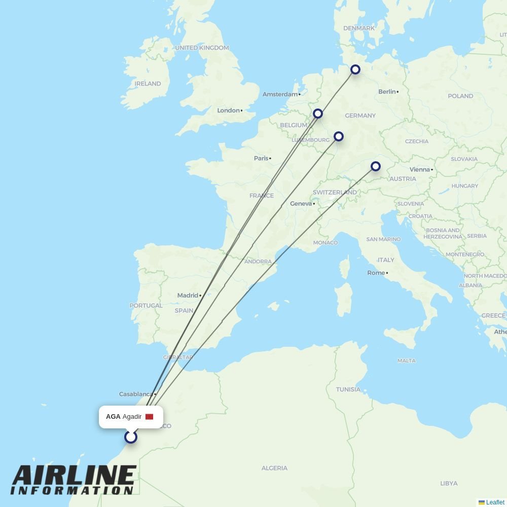 Condor routes from AGA