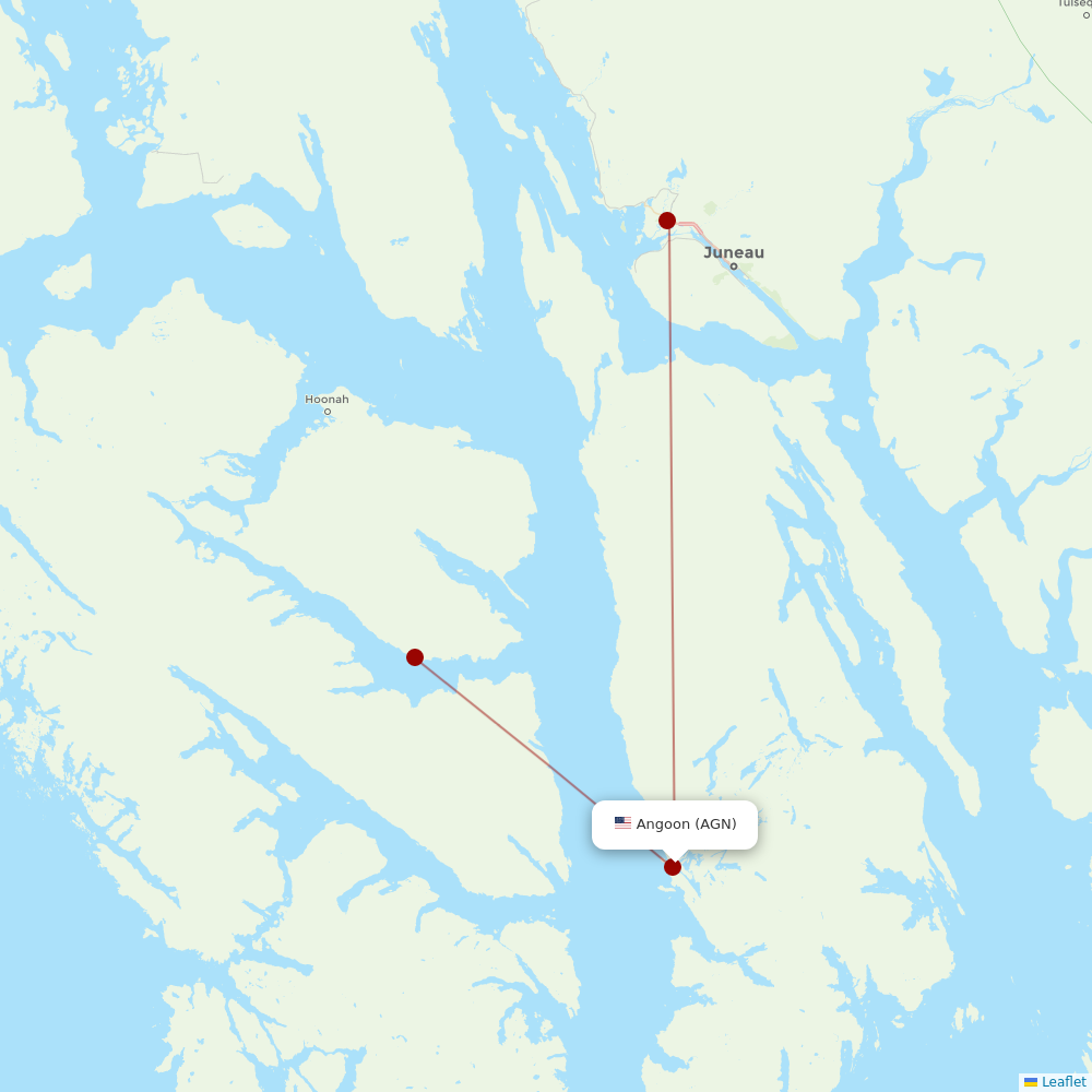 Alaska Seaplanes at AGN route map